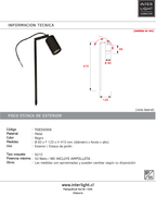Estaca jardín metal negro IP65 Ø 6x41 cm GU10 - TOES0006