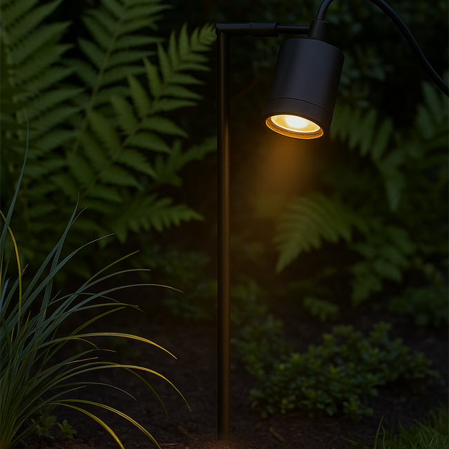 Estaca jardín metal negro IP65 Ø 6x41 cm GU10 - TOES0006
