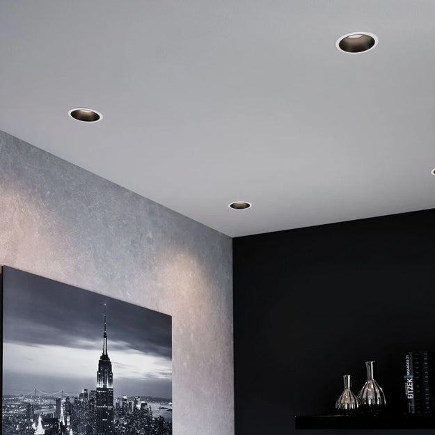 Foco embutido dimeable aluminio blanco interior negro brillante  Ø 8,5 cm LED 8W - TOFO0082