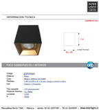 Foco sobrepuesto dimeable fijo metal negro oro mate  9,5x11,4 cm LED 12W - TOFO0040