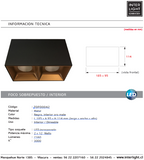 Foco sobrepuesto fijo dimeable metal negro oro mate  18,5x11,4 cm 2 luces LED 12W - TOFO0042