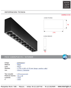 Foco sobrepuesto dimeable metal negro 27x7 cm 10 luces LED 2W - TOFO0057