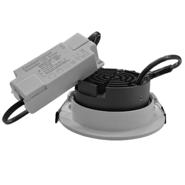Foco embutido dimeable metal blanco baculante Ø 11 cm LED 12W - TOFO0062