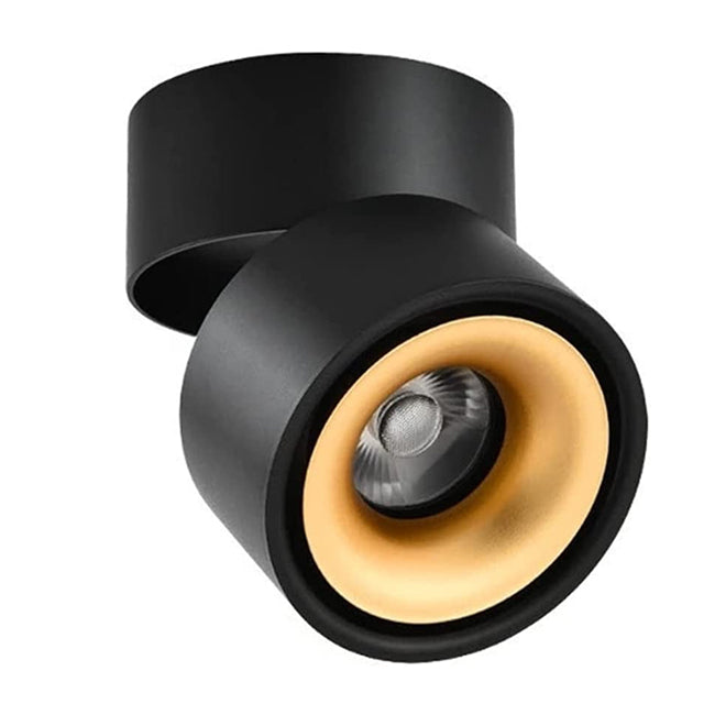 Foco sobrepuesto dimeable aluminio negro dorado Ø 10 cm LED 12W - TOFO0079