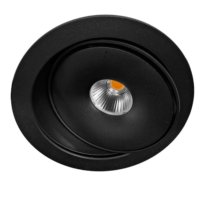 Foco embutido basculante aluminio negro dimeable Ø12 cm LED 9W - TOFO0081