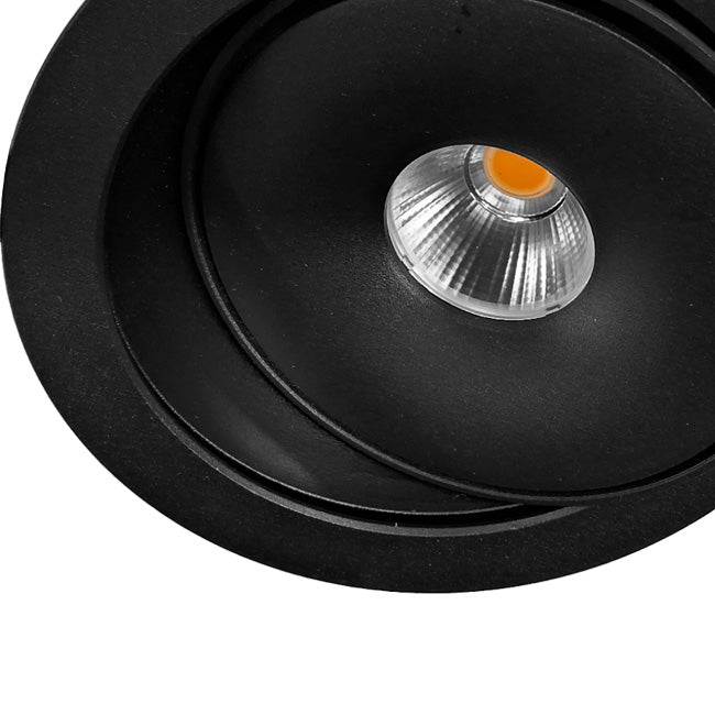 Foco embutido basculante aluminio negro dimeable Ø12 cm LED 9W - TOFO0081
