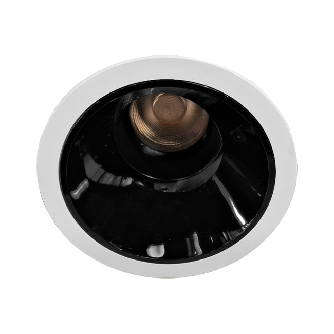 Foco embutido dimeable aluminio blanco interior negro brillante  Ø 8,5 cm LED 8W - TOFO0082