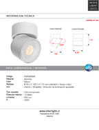 Foco sobrepuesto dimeable aluminio blanco basculante Ø 9 cm LED 10W - TOFO0089
