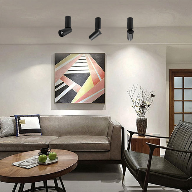 Foco sobrepuesto dirigible aluminio dimeable negro Ø4,3x16 cm LED 6W - TOFO0091