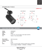 Foco sobrepuesto mini 3W 2700K 12V - TOFO0097