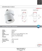 Foco embutido aluminio blanco 8x11 cm  12W 2700K DIM - TOFO0103