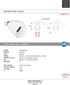 Foco embutido aluminio blanco 9x10 cm dimer 2700k 9W  - TOFO0105