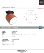 Foco colgante terracota 10w 3000k 48v - TOFO0108