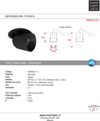 Foco embutido aluminio negro 9x10 cm dimer 2700k 9W  - TOFO0111