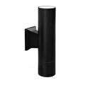 Foco muro exterior negro IP65 Ø6,5x26,5 cm 2 luces GU10 - TOFO0112
