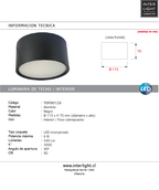 Foco sobrepuesto negro Ø11.5x7 cm 6W LED 220V - TOFO0126