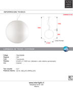 Lámpara colgante exterior pvc Ø60 cm E27 - TOLC0009