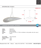 Lámpara colgante fibra de seda Ø 1,00 mt. LED - TOLC0014