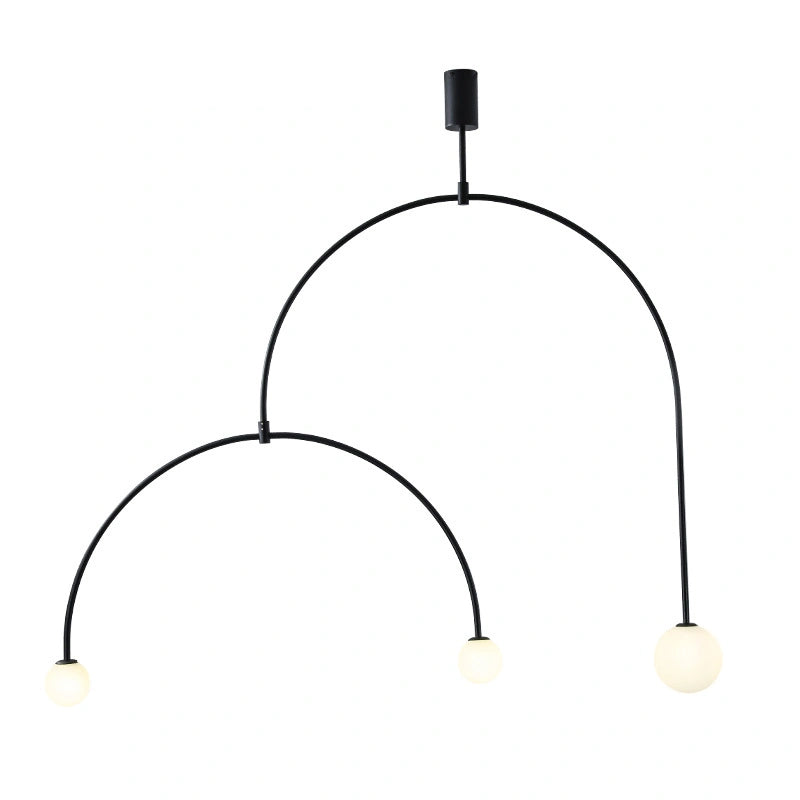 Lámpara colgante metal negro vidrio opal 1.20 cm G9 3 luces - TOLC0027