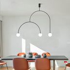 Lámpara colgante metal negro vidrio opal 1.20 cm G9 3 luces - TOLC0027