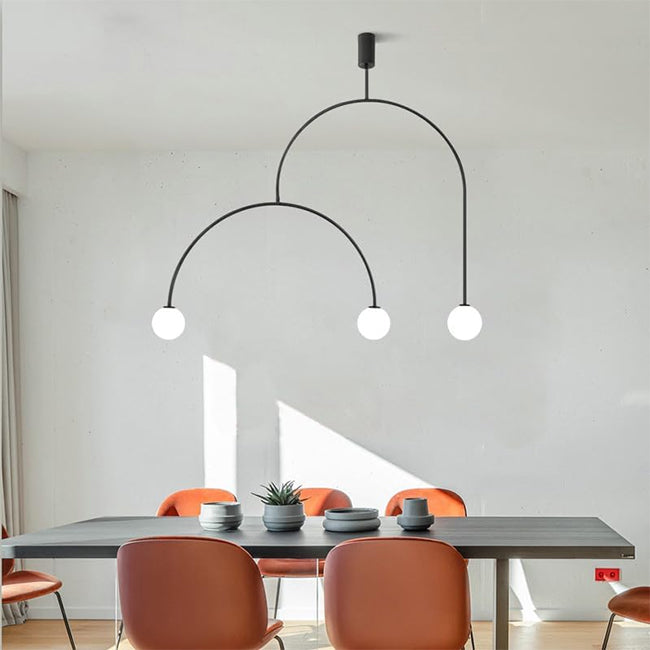 Lámpara colgante metal negro vidrio opal 1.20 cm G9 3 luces - TOLC0027