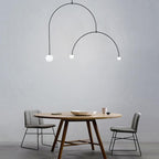 Lámpara colgante metal negro vidrio opal 1.20 cm G9 3 luces - TOLC0027