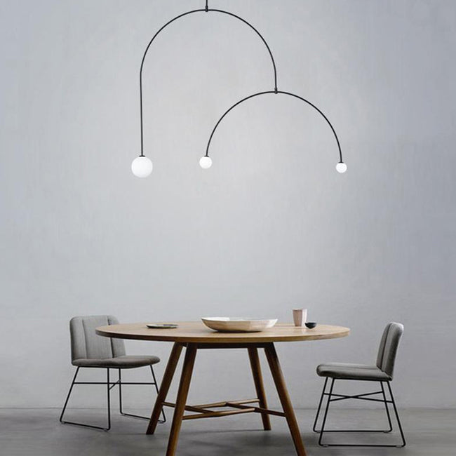 Lámpara colgante metal negro vidrio opal 1.20 cm G9 3 luces - TOLC0027