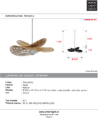 Lamapara ratán natural Ø50 cm E27 - TOLC0032