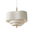 Lámpara colgante tela detalles en madera Ø45X27cm E27 - TOLC0035