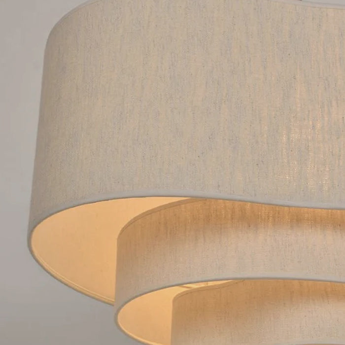 Lámpara colgante tela detalles en madera Ø58x35.5cm E27 - TOLC0036