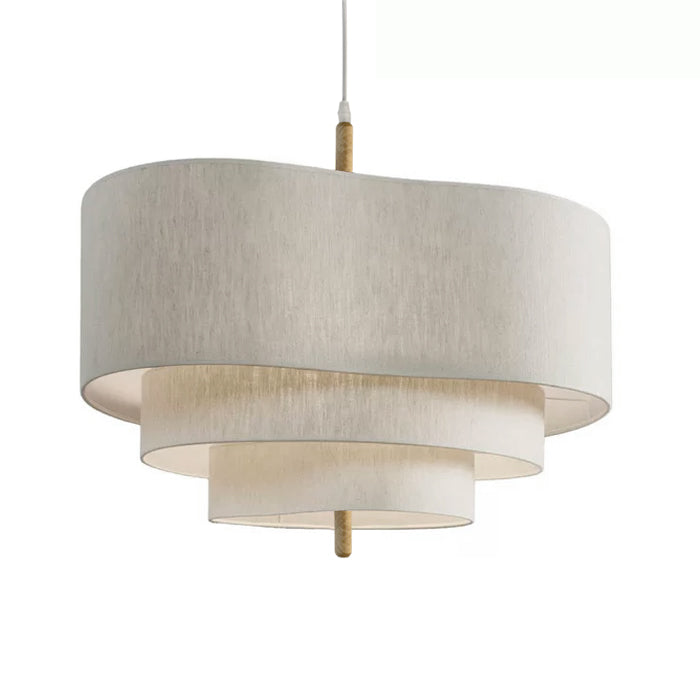 Lámpara colgante tela detalles en madera Ø58x35.5cm E27 - TOLC0036