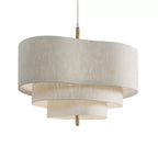 Lámpara colgante tela detalles en madera Ø58x35.5cm E27 - TOLC0036