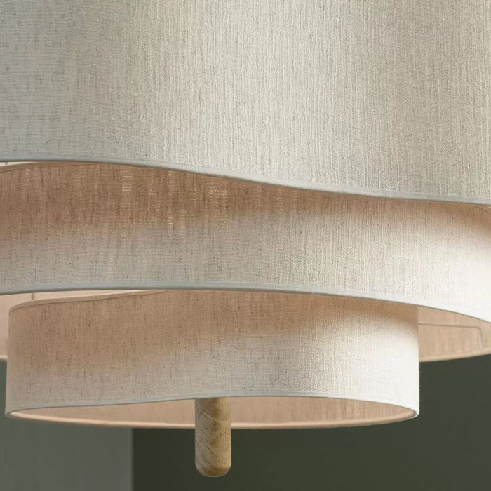 Lámpara colgante tela detalles en madera Ø58x35.5cm E27 - TOLC0036