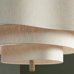 Lámpara colgante tela detalles en madera Ø58x35.5cm E27 - TOLC0036