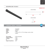 Lámpara lineal negro 3000K 20w 48v - TOLI0001