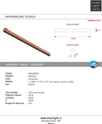 Lámpara lineal terracota 3000K 40w 48v - TOLI0004