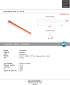 Lámpara lineal terracota 3000K 20W 48v - TOLI0006