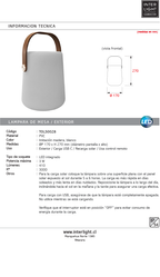 Lámpara sobremesa  IP54 LED 5W 3000K DIM - TOLS0028