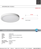 Plafón plástico, difusor de policarbonato blanco Ø 50 cm LED 48W - TOPL0007