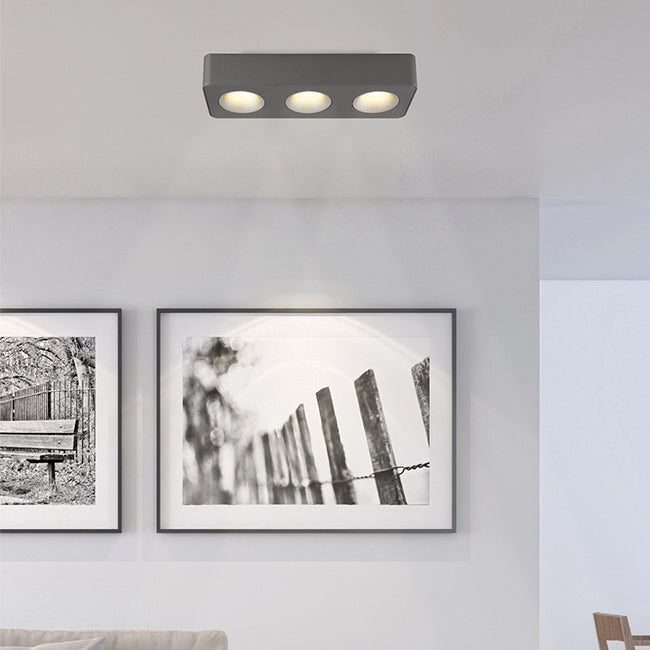 Plafon metal negro 33x11x6 cm LED  3 luces 27W LED - TOPL0016