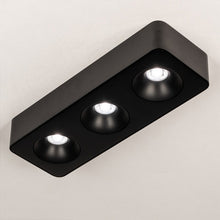 Cargar imagen en el visor de la galería, Plafon metal negro 33x11x6 cm LED  3 luces 27W LED - TOPL0016
