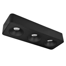 Cargar imagen en el visor de la galería, Plafon metal negro 33x11x6 cm LED  3 luces 27W LED - TOPL0016
