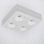 Plafon metal blanco 22x22x6 cm  4 luces 9W  LED - TOPL0017