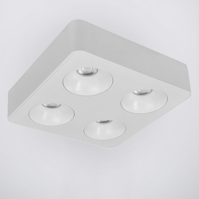 Plafon metal blanco 22x22x6 cm  4 luces 9W  LED - TOPL0017