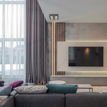 Cargar imagen en el visor de la galería, Plafon metal negro 22x22x6 cm  4 luces 36W  - TOPL0018
