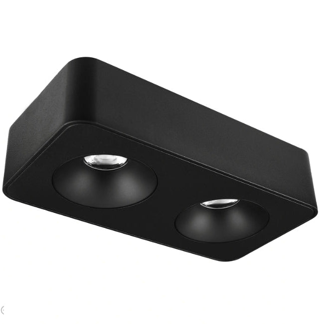 Plafon metal negro cm  2 luces 18W LED  - TOPL0020