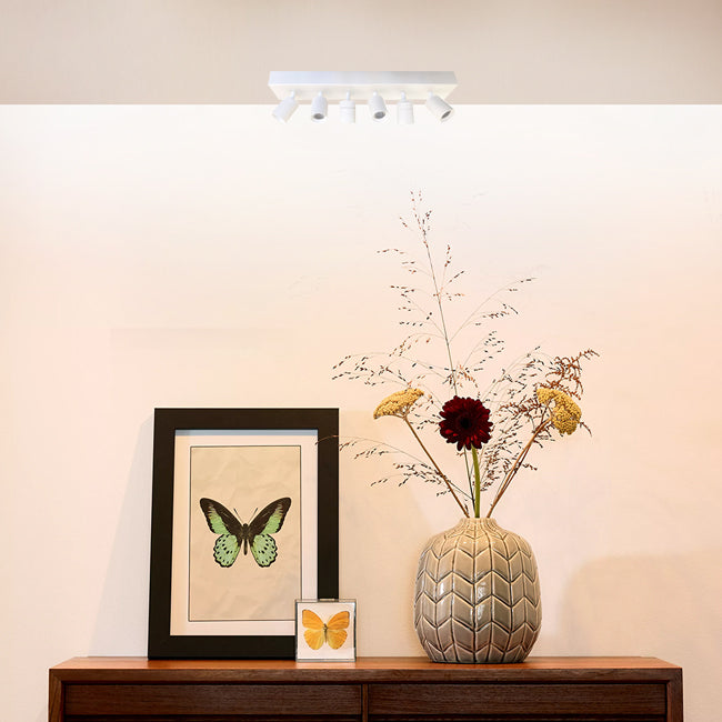 Foco metal dimeable blanco 29x8 cm 6  luces LED 3W - TORE0004