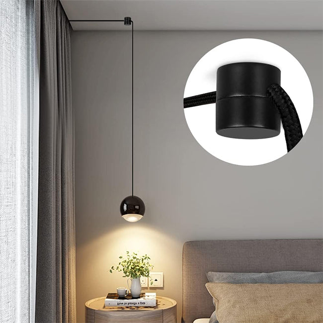 2 Ganchos De Aluminio Negro Para Colgar Lámparas - Soporte Para Cables Eléctricos - Fácil Instalación