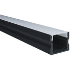 Soporte cinta LED aluminio negro con difusor policarbonato opal  2 metros - UMPE0001
