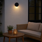 Aplique aluminio negro exterior con control de temperatura Ø18 cm 12W IP65  LED - VKAP0003
